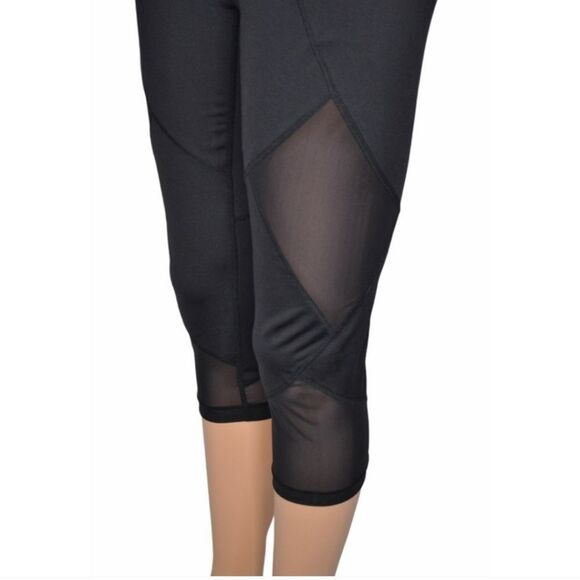 Athleta Black Mesh Sonar Compression Capri Running/Workout leggings M - Picture 5 of 11